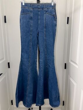 Free People, We The Free, Bell Bottom Denim Jeans, Blue